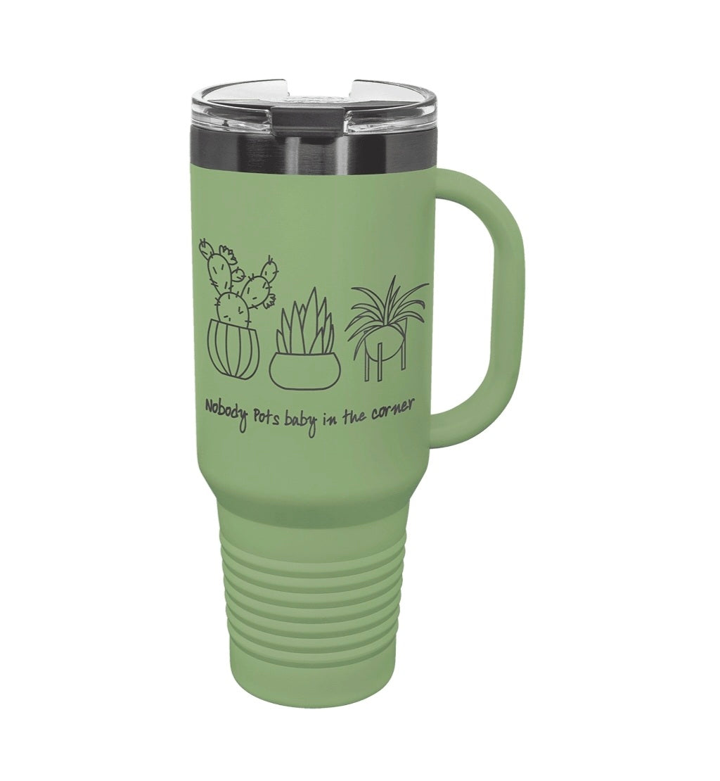 40oz Custom Engraved Travel Mug with Snap Lid & Straw