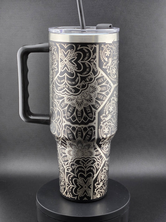 40oz Cuss Mandala Tumbler