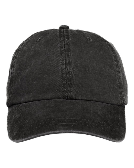Adams Headwear LP101 Optimum Pigment-Dyed Dad Hat — Black