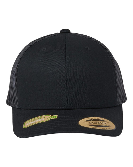 YP Classics 6606R Sustainable Retro Trucker Cap — Black