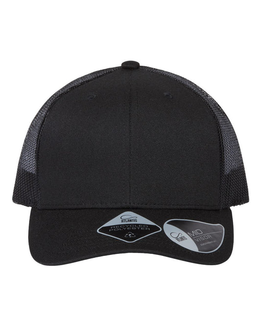 Atlantis Headwear BRYCE Sustainable Trucker Cap — Black/ Black