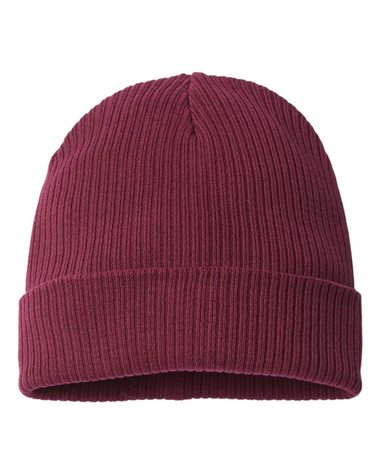 Atlantis Headwear NELSON Sustainable Cuffed Beanie — Burgundy