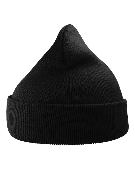Atlantis Headwear WIND Sustainable 12" Knit Beanie — Black