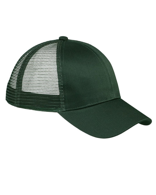 Big Accessories BX019 Twill Front Trucker Cap — Black