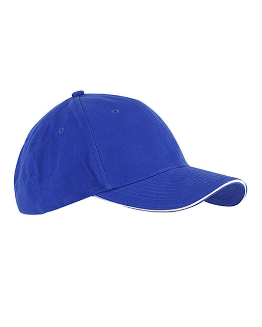 Big Accessories BX004 Brushed Twill Sandwich Cap — Royal/ White