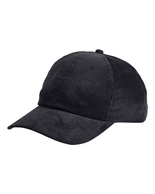 Big Accessories BA703 Corduroy Cap — Black