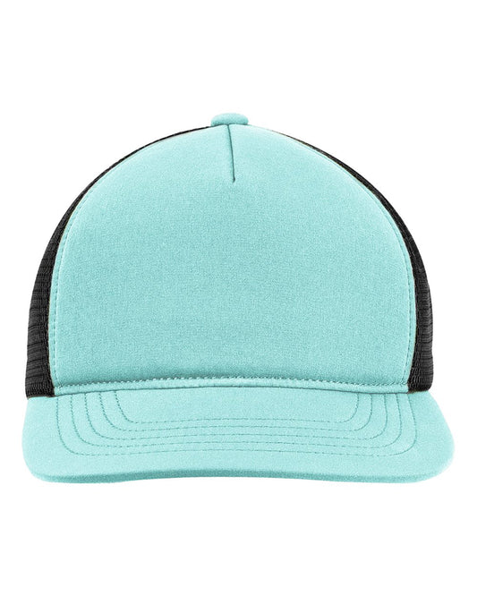 Big Accessories BA708 Bend Foam Trucker Cap — Aquamarine/ Black