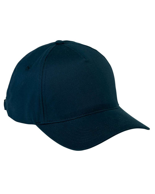 Big Accessories BX034 Five-Panel Brushed Twill Cap — Navy