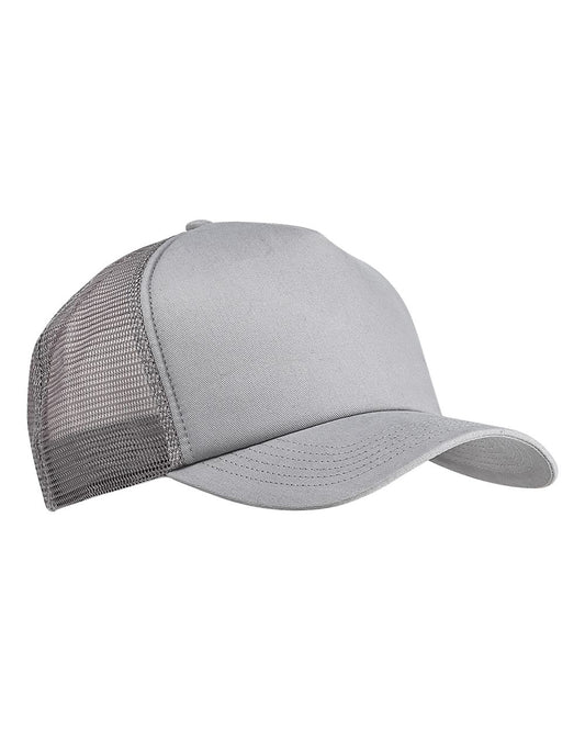 Big Accessories BX010 Twill Trucker Cap — Light Grey