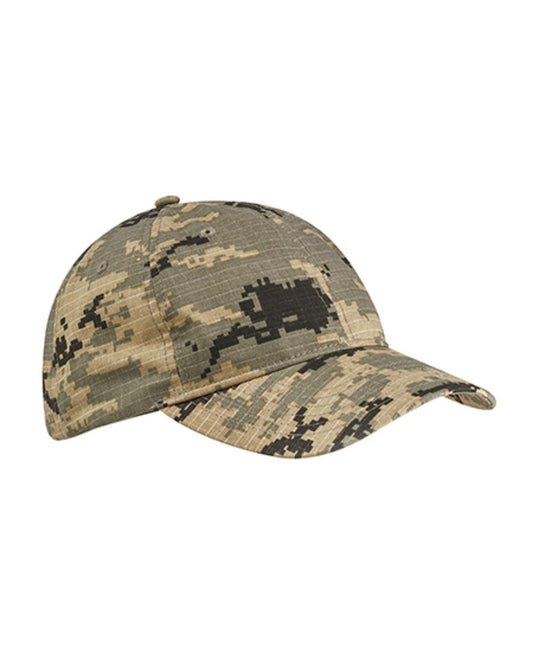Big Accessories BX018 Camo Cap — Ripstop Dark Grey/ Green Camo