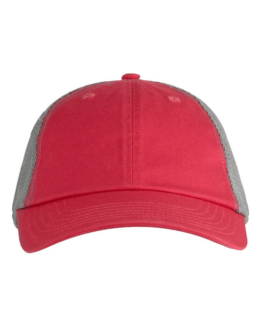 Big Accessories BA601 Washed Trucker Cap — Cosmo/ Grey