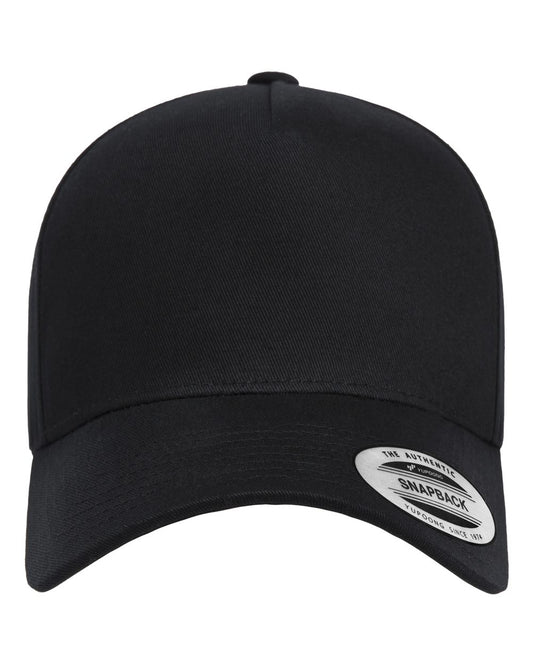 YP Classics 5079 Retro Cotton Blend Snapback Cap — Black