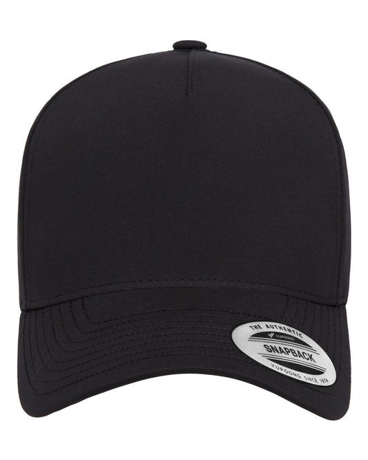 YP Classics 5389AP Five-Panel Snapback with Perforated Cap — Black
