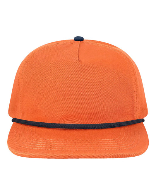 LOCALE WILSON Five-Panel Rope Cap — Apricot/ Navy