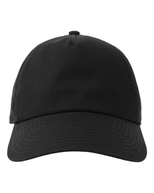 Atlantis Headwear DADHATFP Sustainable Five-Panel Dad Hat — Black