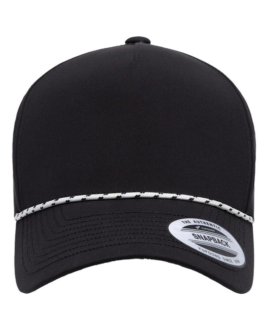 YP Classics 5389BD Five-Panel Perforated Rope Cap — Black