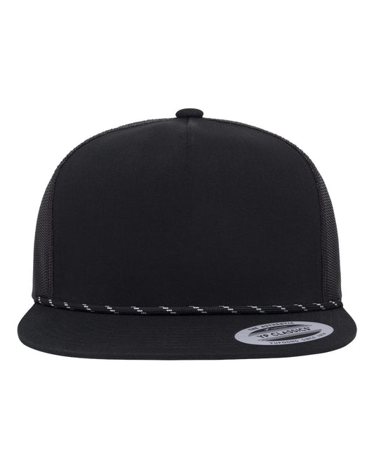 YP Classics 6006BD Classic Five-Panel Trucker Rope Cap — Black