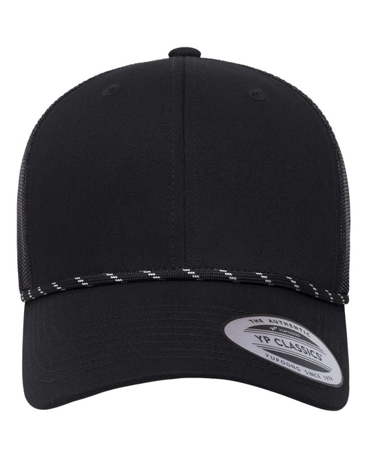 YP Classics 6606BD Retro Trucker Rope Cap — Black