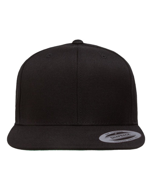 YP Classics 6089M Premium Flat Bill Snapback Cap — Black