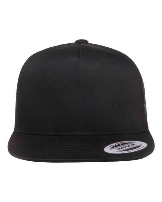 YP Classics 6006 Classic Five-Panel Trucker Cap — Black