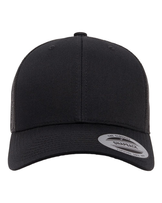 YP Classics 6606 Retro Trucker Cap — Black