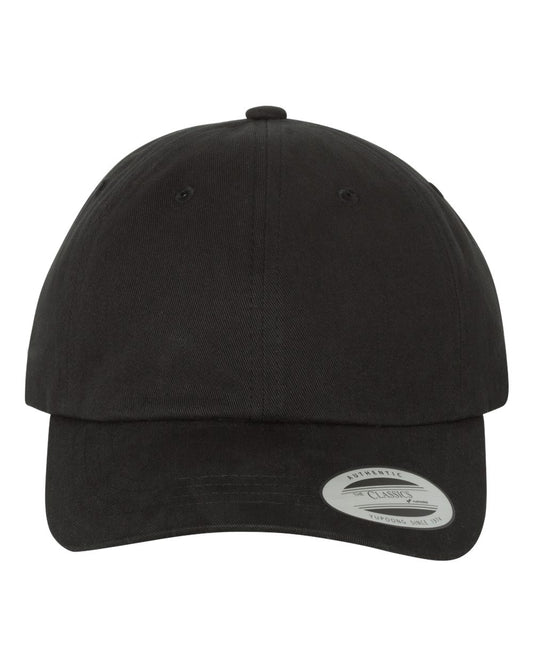 YP Classics 6245PT Peached Cotton Twill Dad Hat — Black