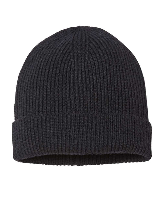 Atlantis Headwear ANDY Sustainable Fine Rib Cuffed Beanie — Black